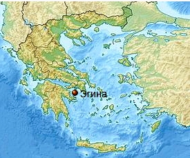 Эгина на карте Греции
