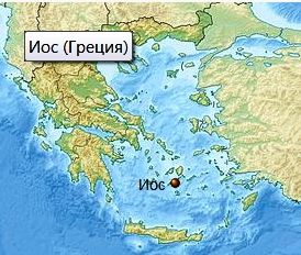 Иос на карте Греции